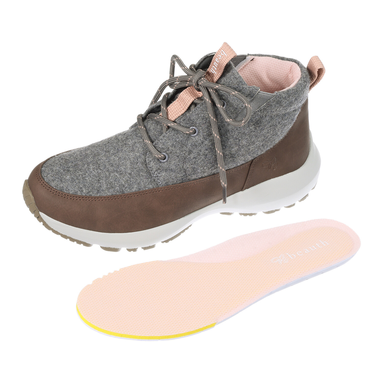 ビュース 雨の日も晴れの日もＯＫ！ 快適軽量ボリュームソール ミッドカットスニーカー