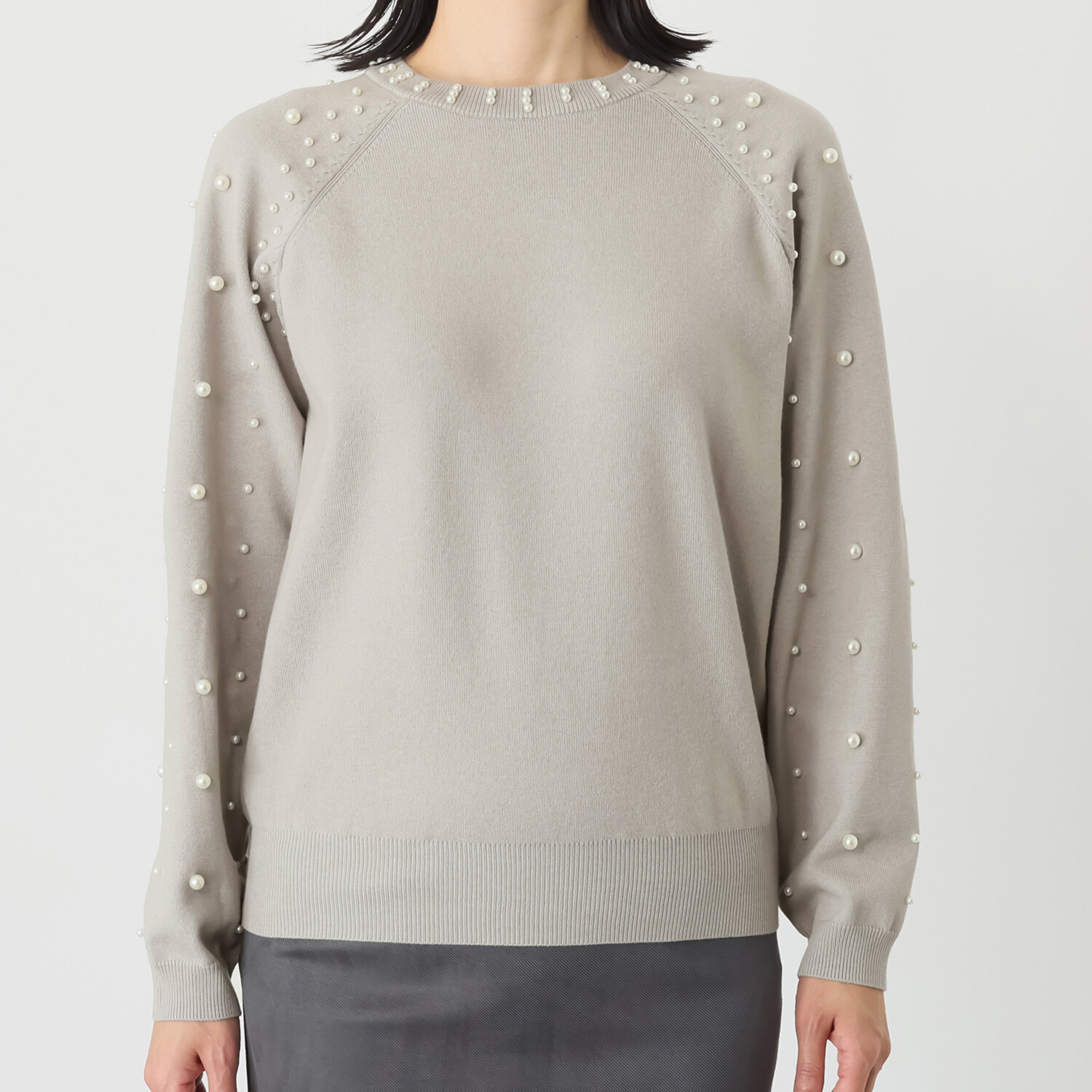 マダムヒロコ パールビジュウ付 ニットプルオーバー