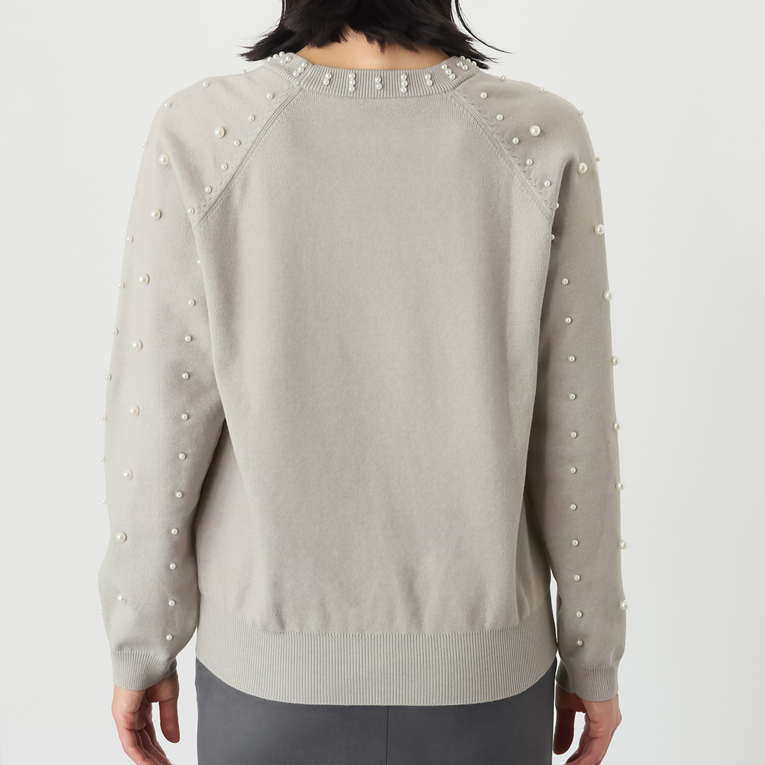 マダムヒロコ パールビジュウ付 ニットプルオーバー