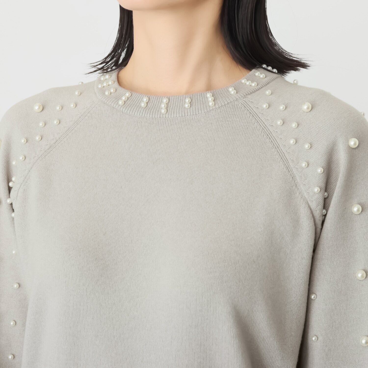 マダムヒロコ パールビジュウ付 ニットプルオーバー