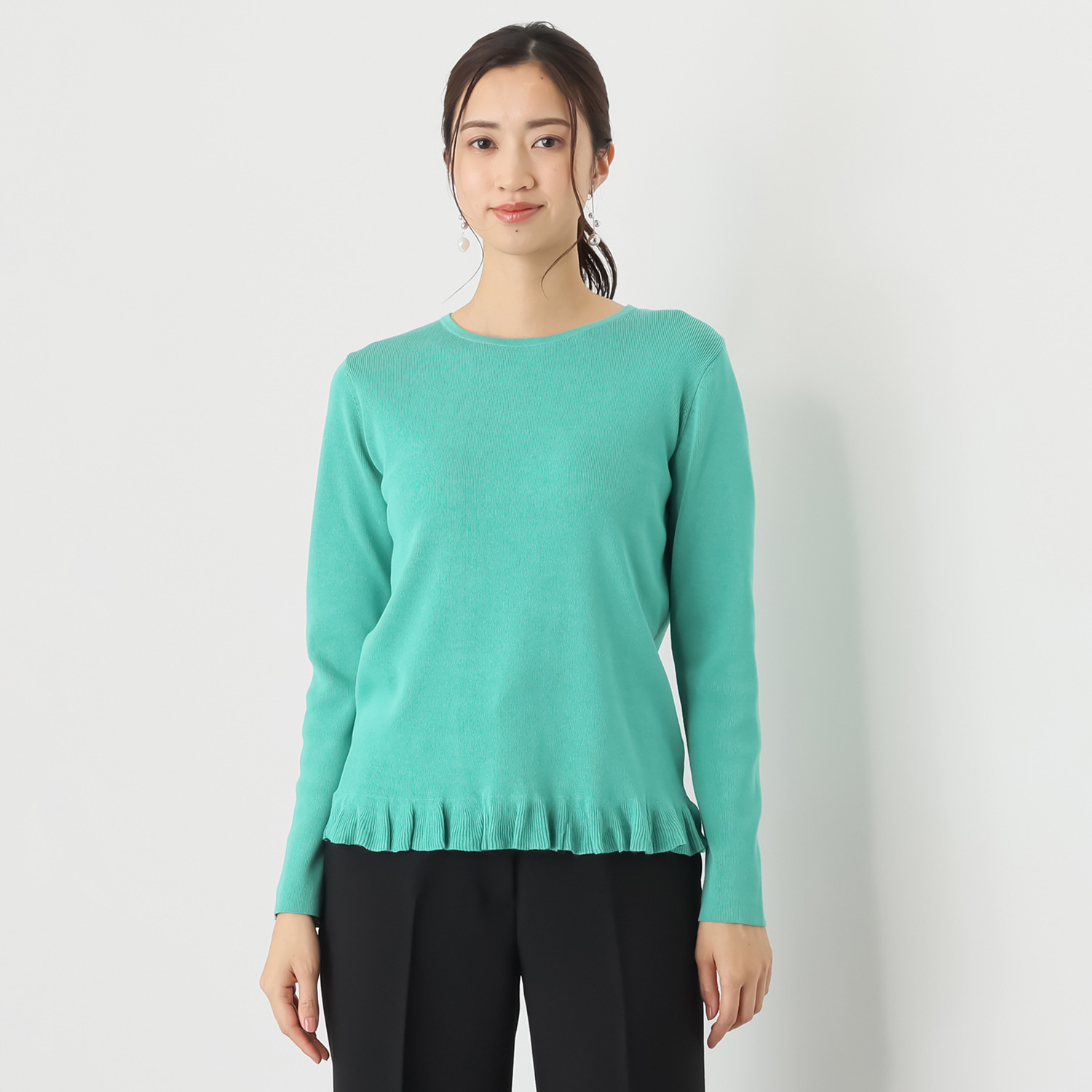 マダムヒロコ フリルアクセント ニットプルオーバー