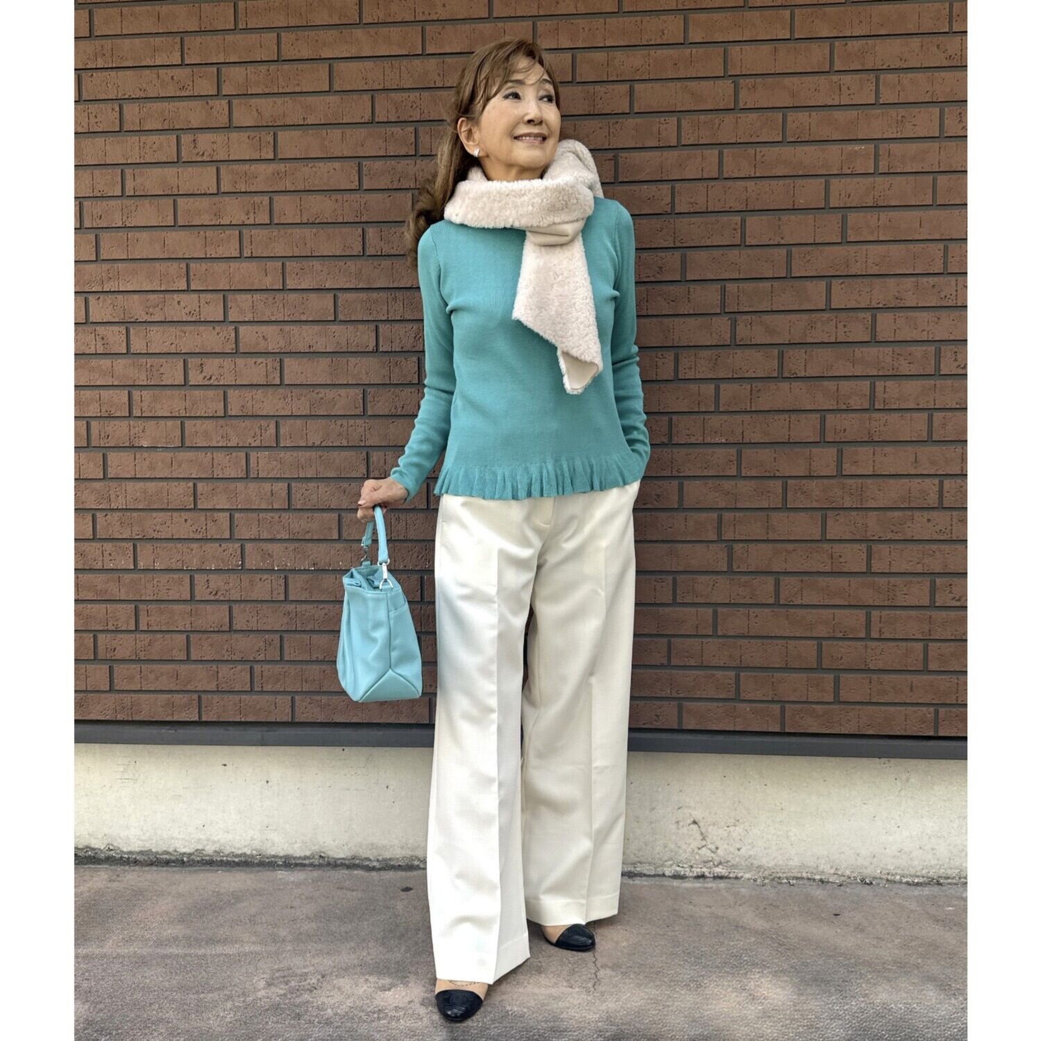 マダムヒロコ フリルアクセント ニットプルオーバー