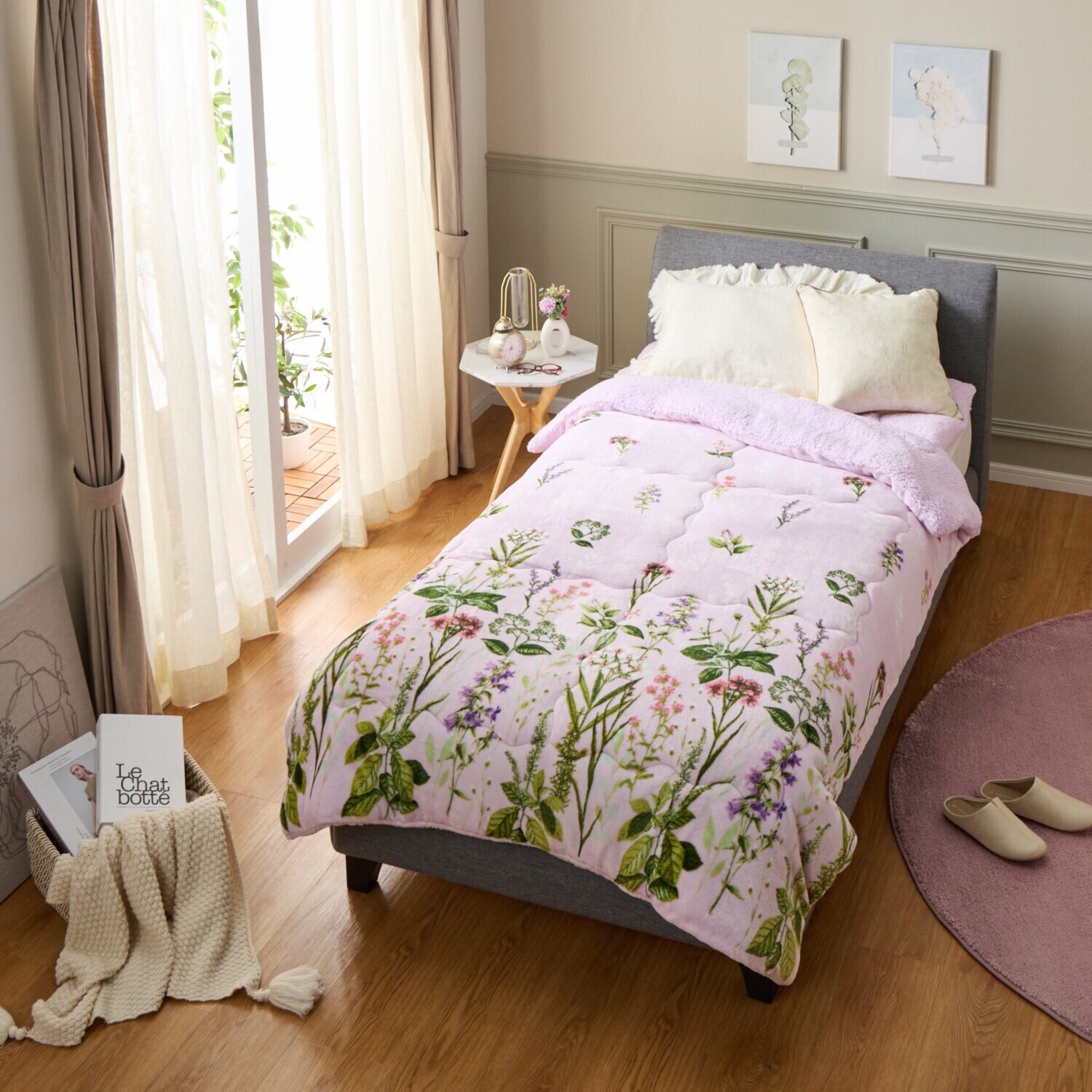 大津毛織 吸湿発熱ホットテックス 中わた入り シープ調 モコモコボリューム毛布 ＜ダブル＞