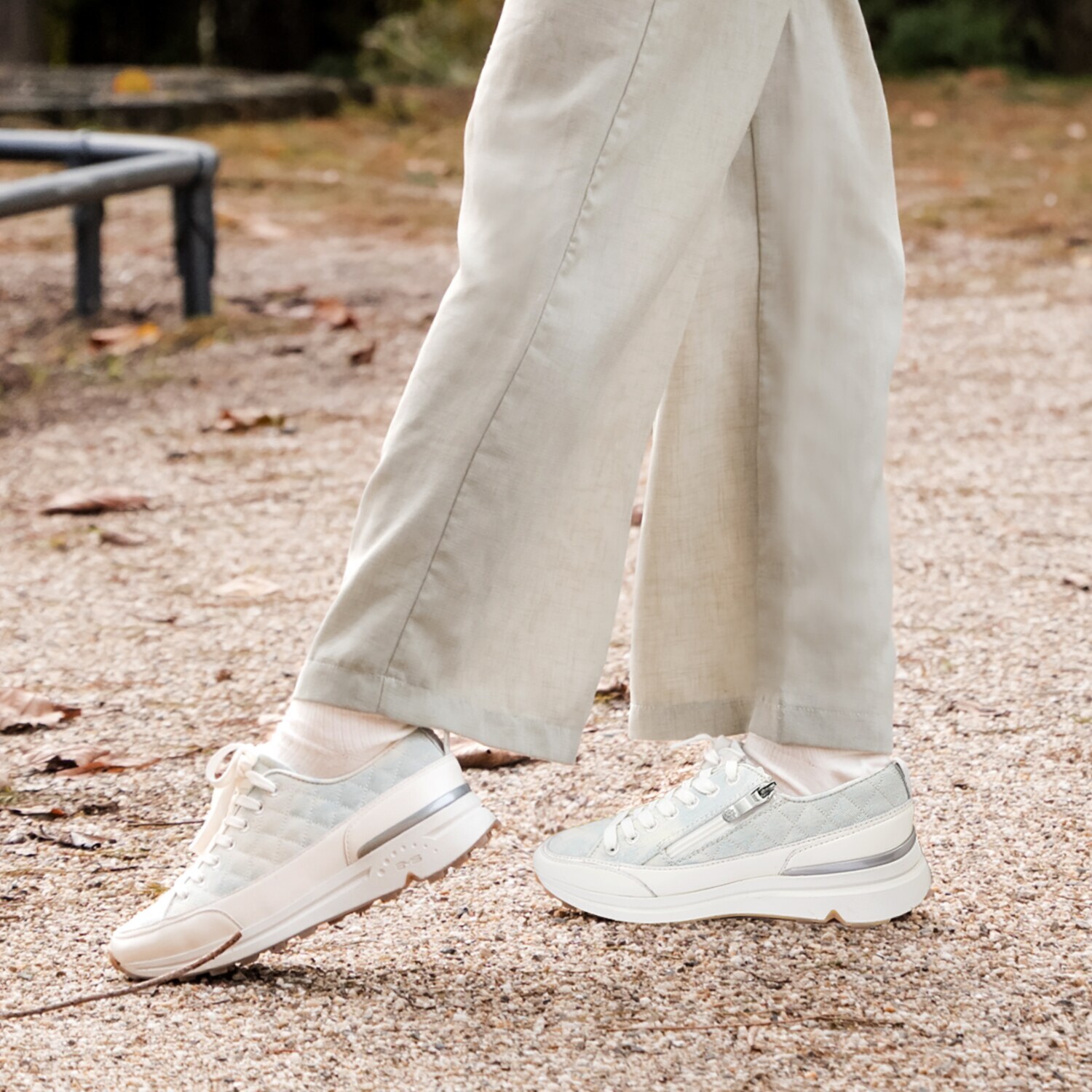 ブソラ 独自開発ＢＭＳソール キルティング レースアップスニーカー