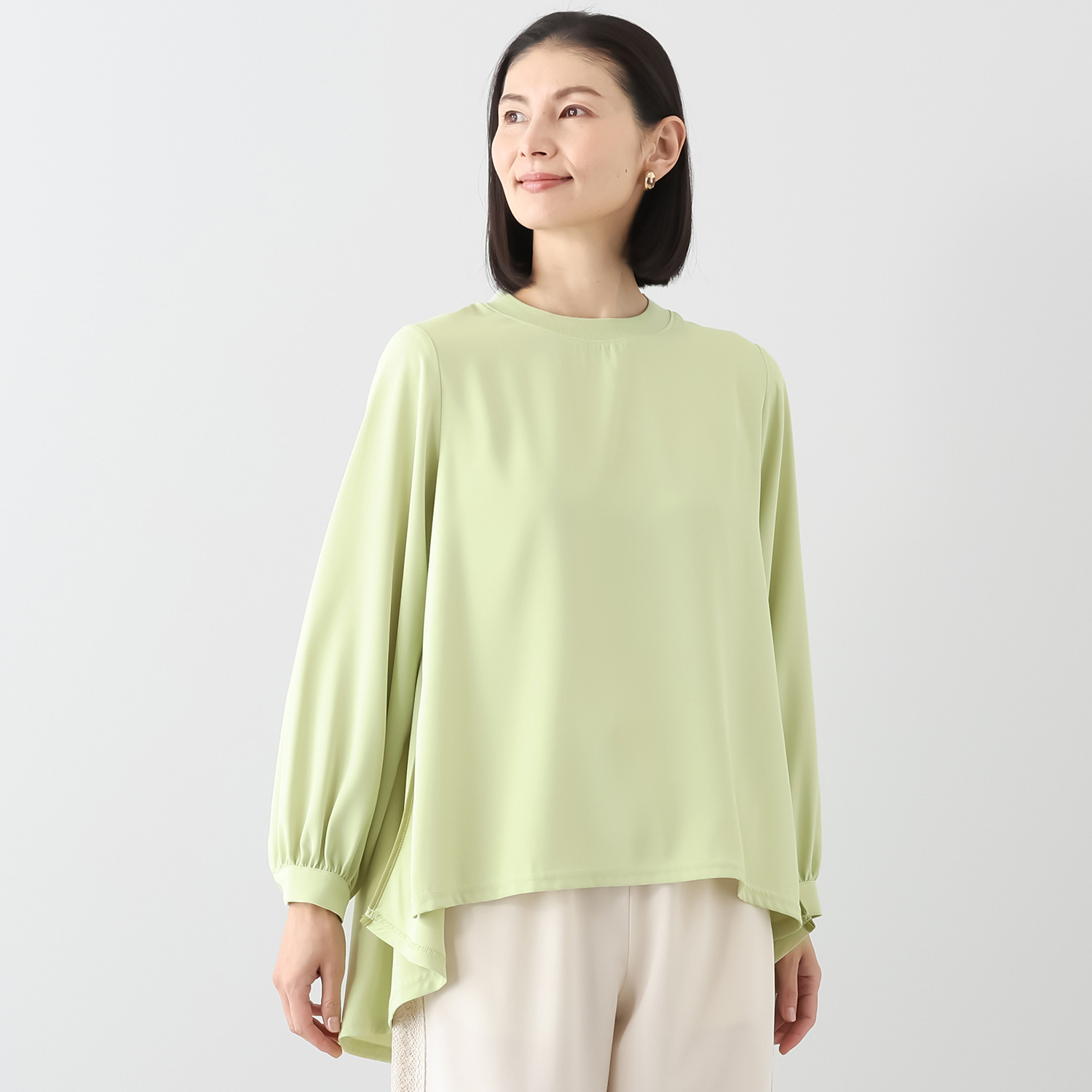 ラヴィーコンフォート ナチュラルストレッチ ウェーブシルエット チュニックブラウス