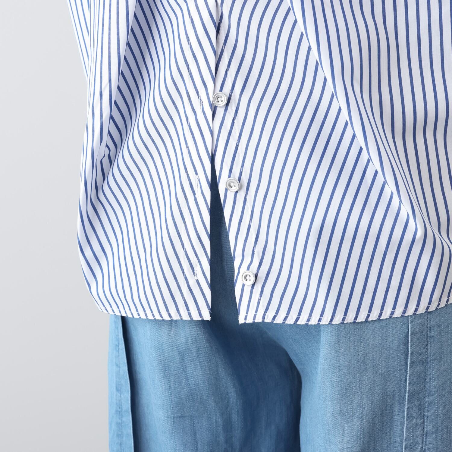 ラヴィーコンフォート バックアクセント ワンタッチブラウジング チュニックシャツ