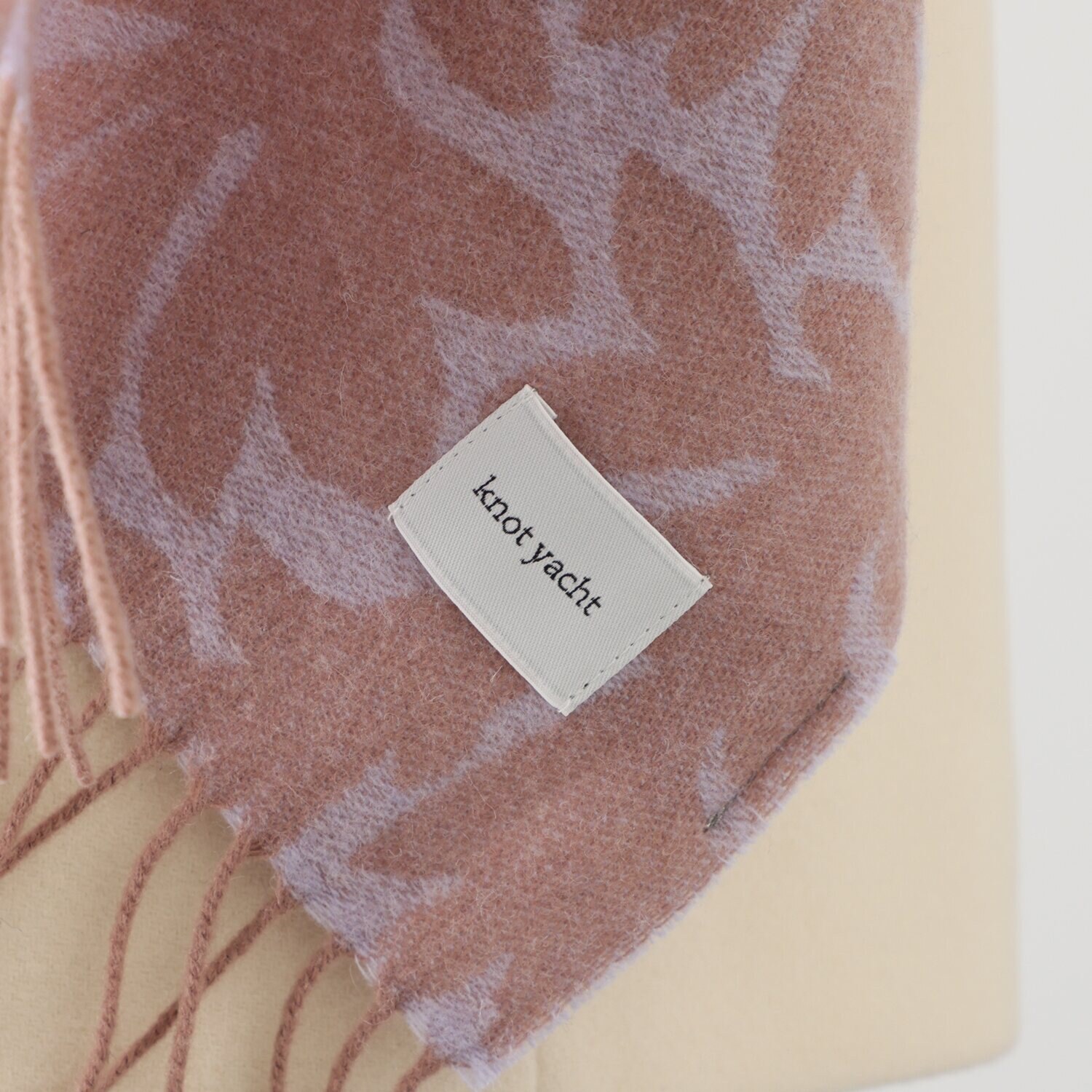 ノットヨット リーフ柄 ウールジャガードスト?ル