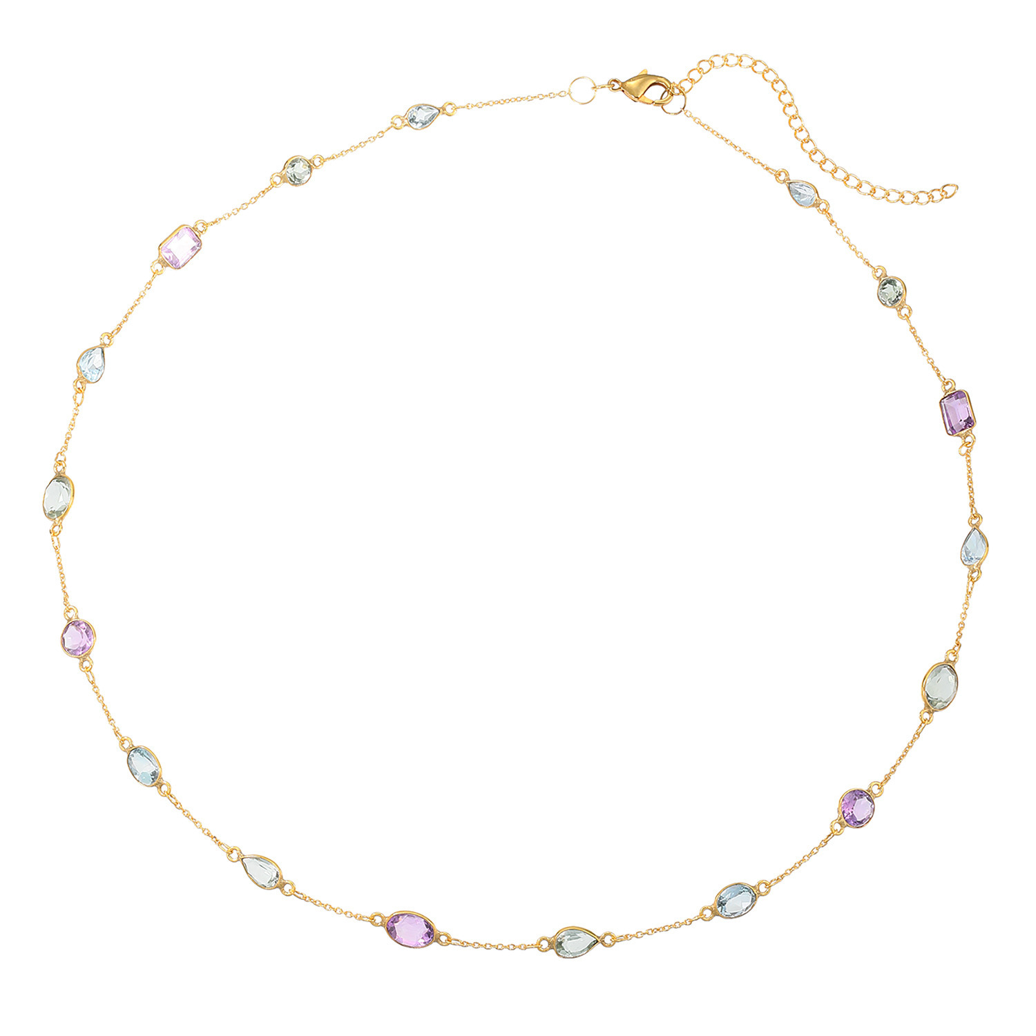 インプレスミー マルチカット ジェムストーン ステーションネックレス