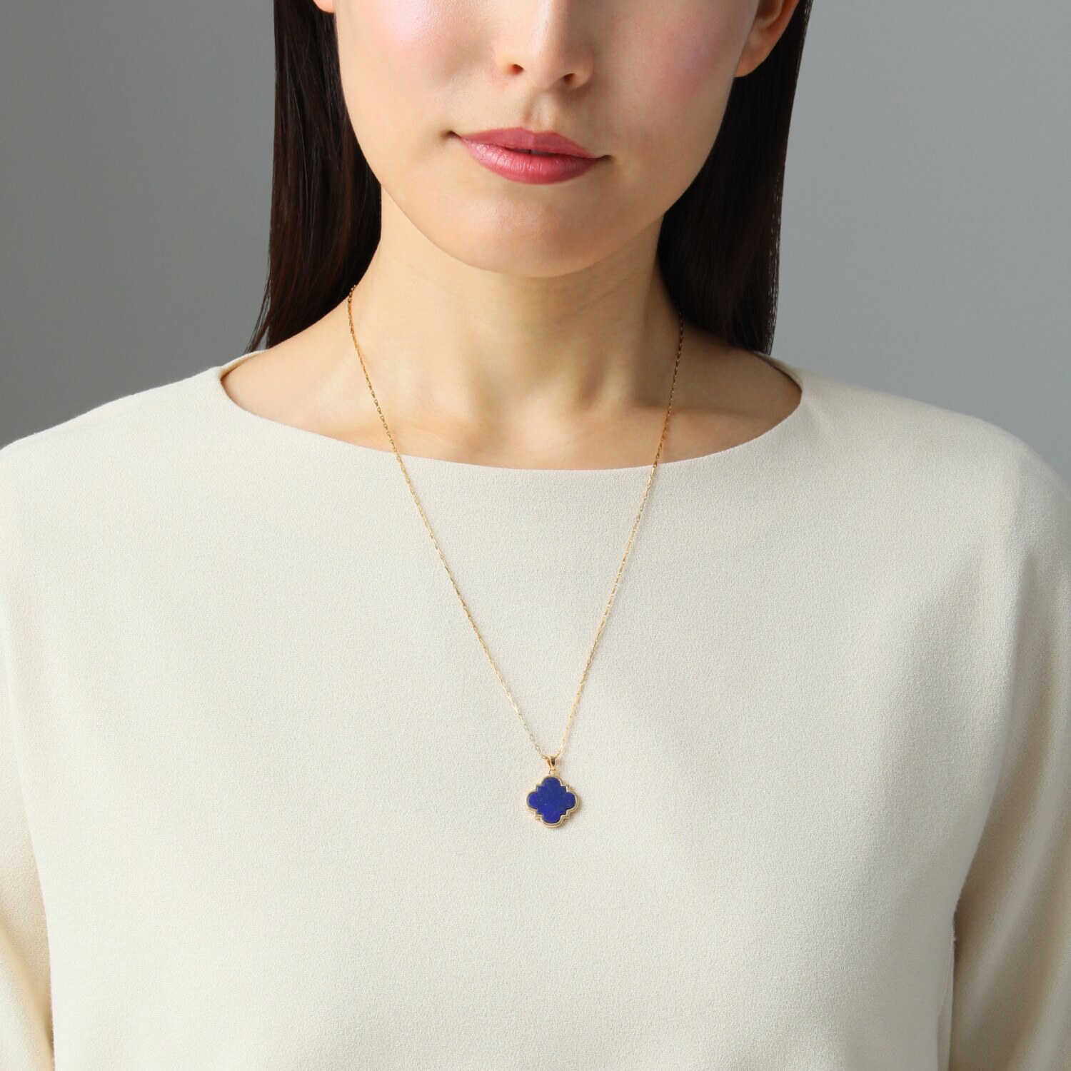 インプレスミー ラピスラズリ クローバーデザイン ペンダント