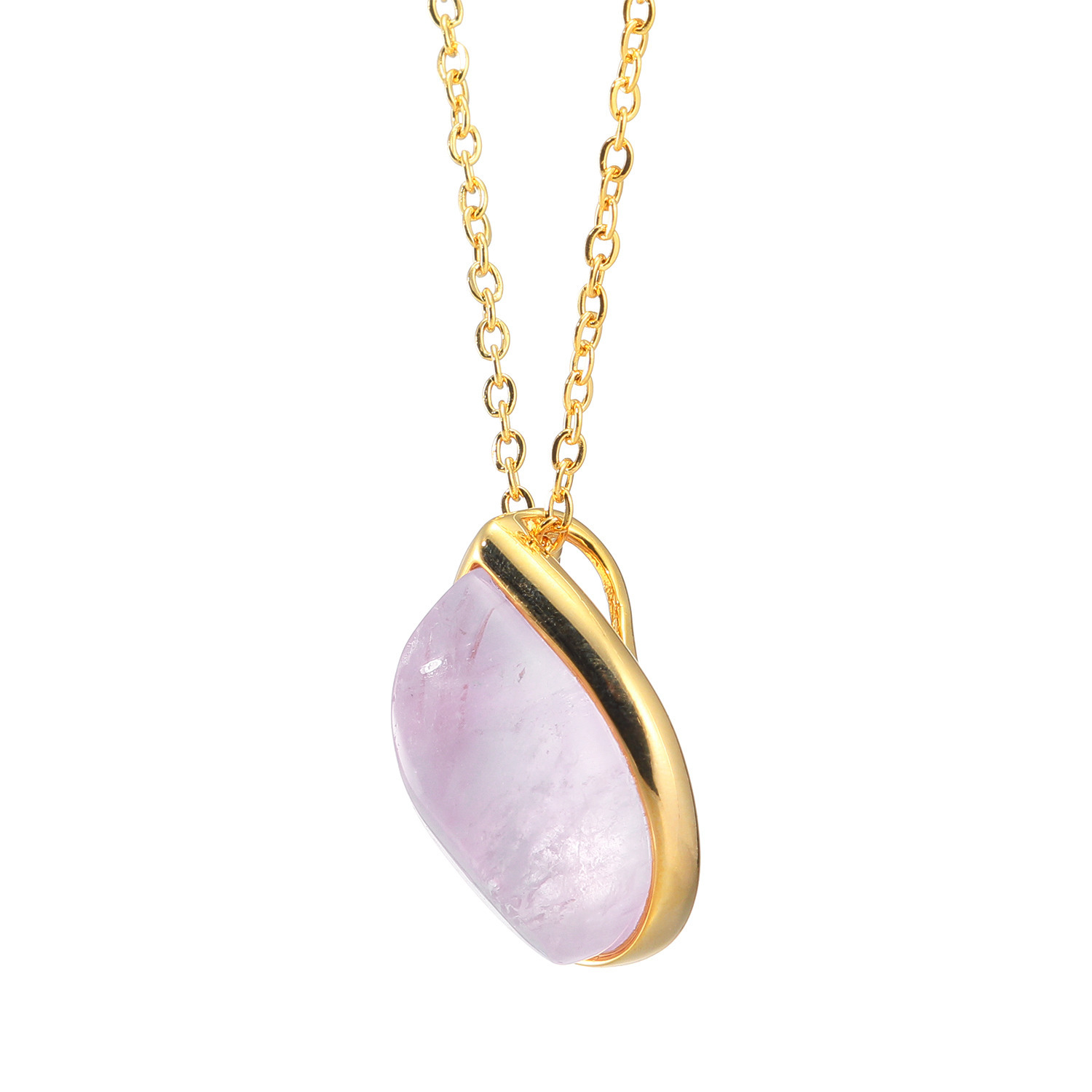 インプレスミー ジェムストーン ペアシェイプ ピークカット ロングペンダント