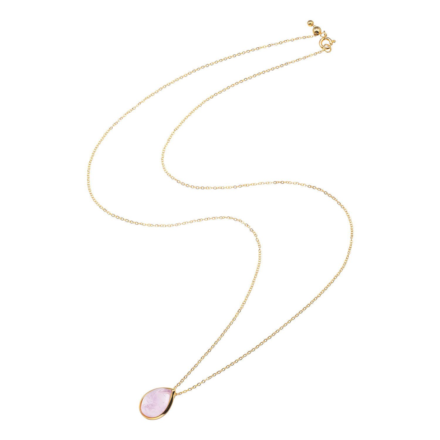 インプレスミー ジェムストーン ペアシェイプ ピークカット ロングペンダント