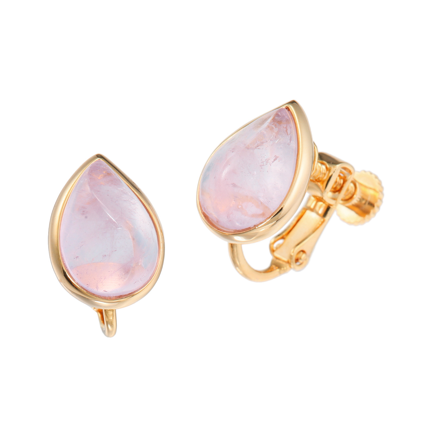 インプレスミー ジェムストーン ペアシェイプ ピークカット イヤリング／ピアス