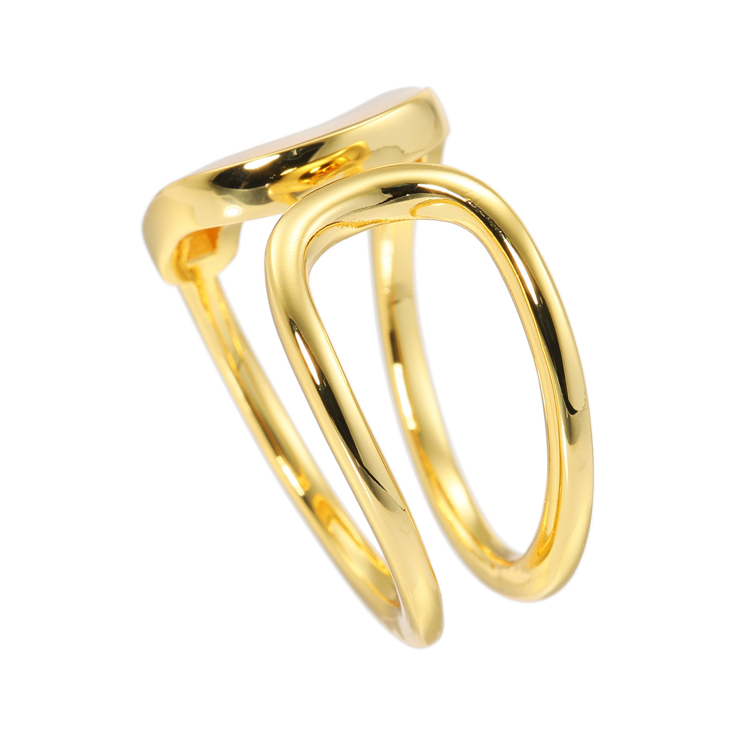 インプレスミー マザーオブパール モダンデザイン パドロック フォークリング