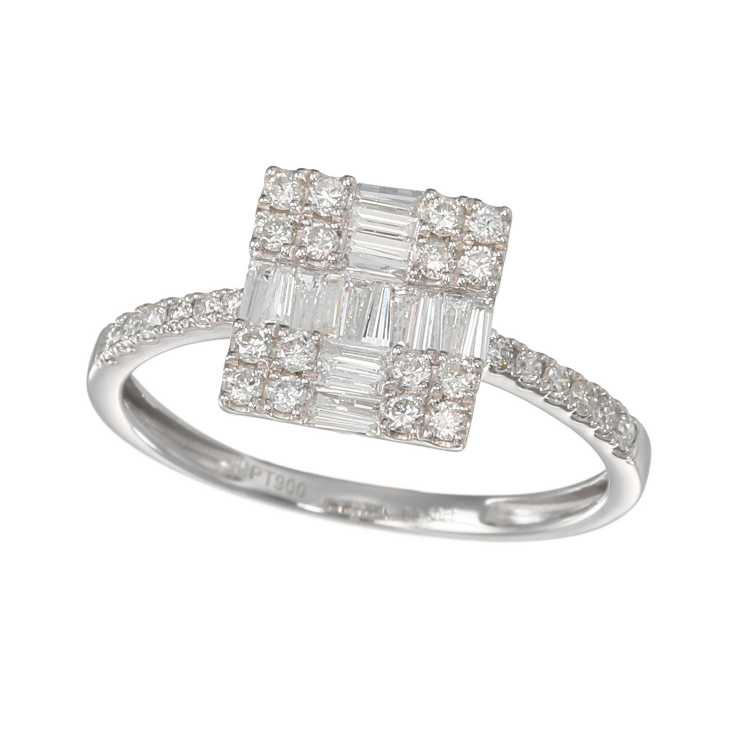 ビジューフルレゾン プラチナ９００ ０．５カラットＵＰ ダイヤモンド クロスロードデザイン リング