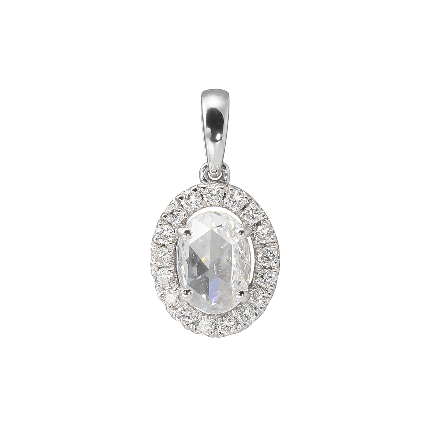 ビジューフルレゾン プラチナ９００ ローズカットダイヤモンド ヘイローデザイン ペンダントトップ