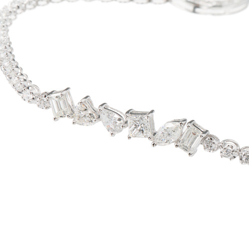 ビジューフルレゾン プラチナ８５０ ファンシーカット ダイヤモンド サークルモティーフ テニスブレスレット