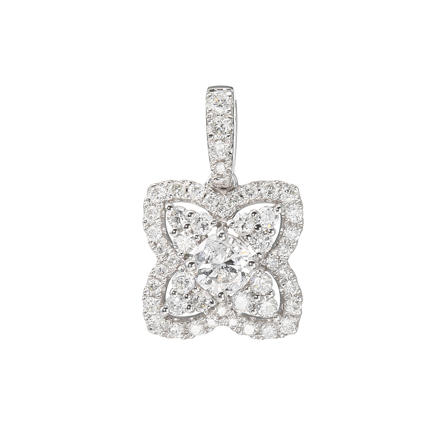 ビジューフルレゾン プラチナ９００ ０．４カラットＵＰ ダイヤモンド フォーペタルモティーフ ペンダントトップ