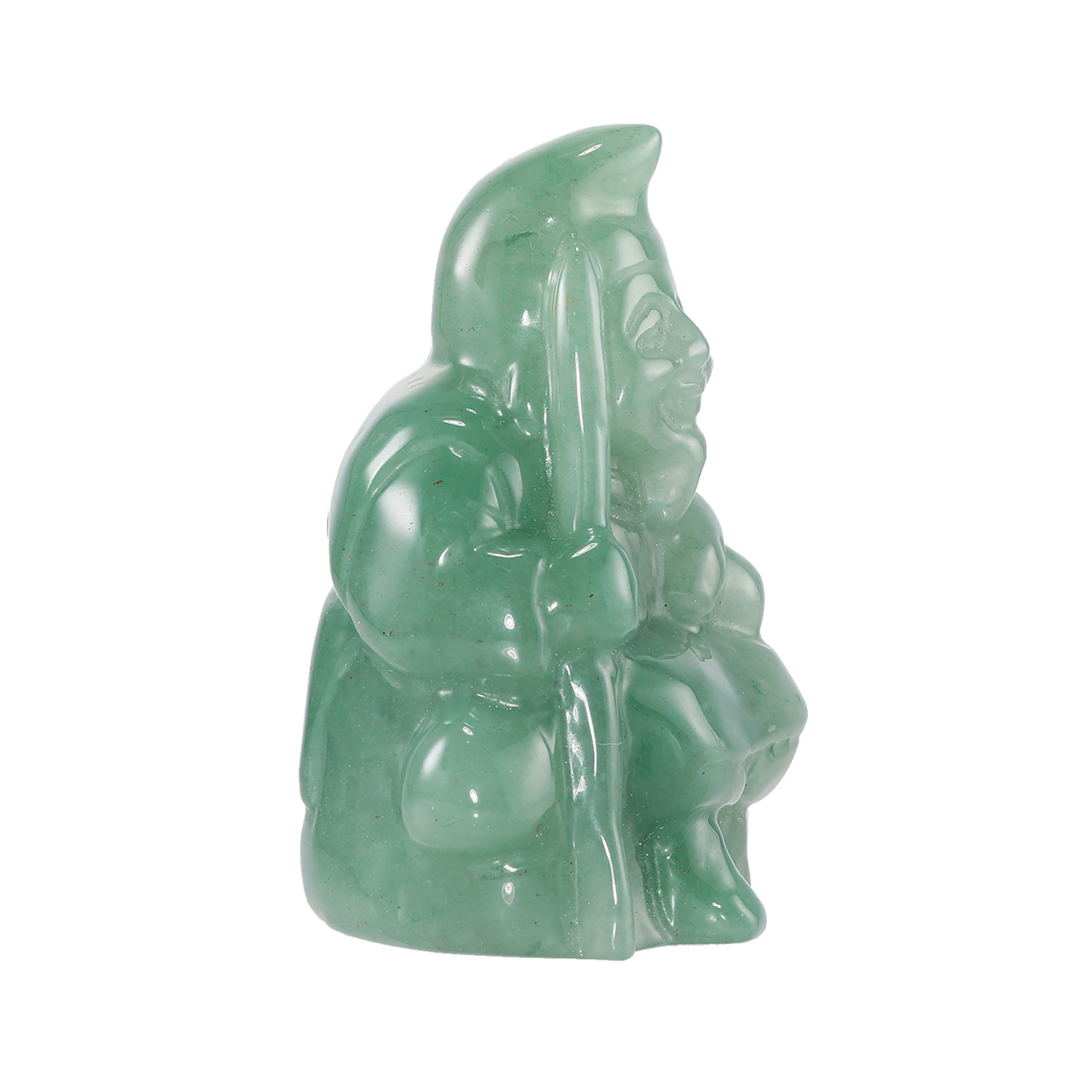 幸石堂 福禄寿の天然石 大願成就祈願 グリーンクォーツ 金運招福 恵比寿様置物