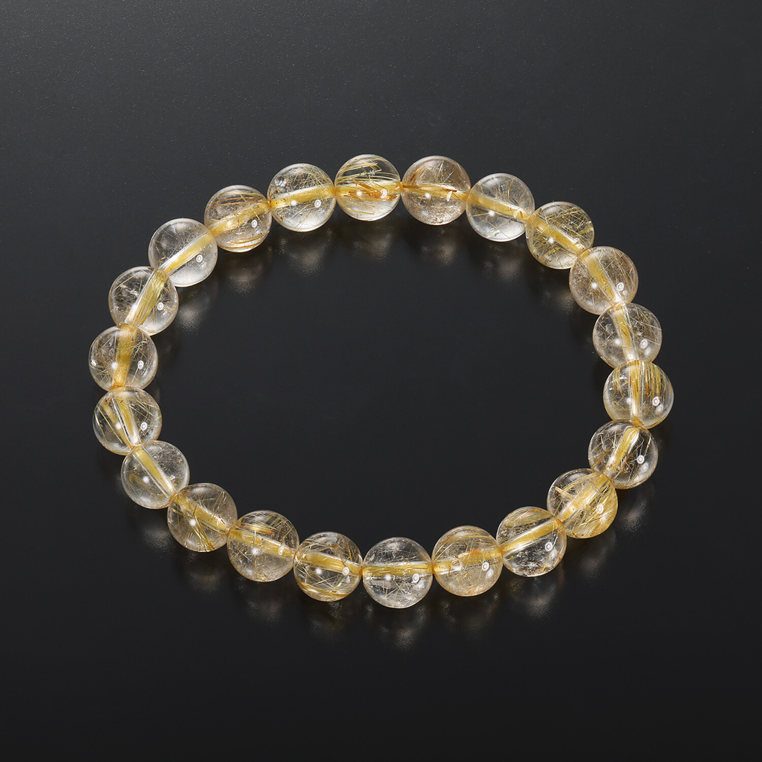 幸石堂 福禄寿の天然石 ゴールデンルチルクォーツ プレミアムブレスレット 〜金運〜