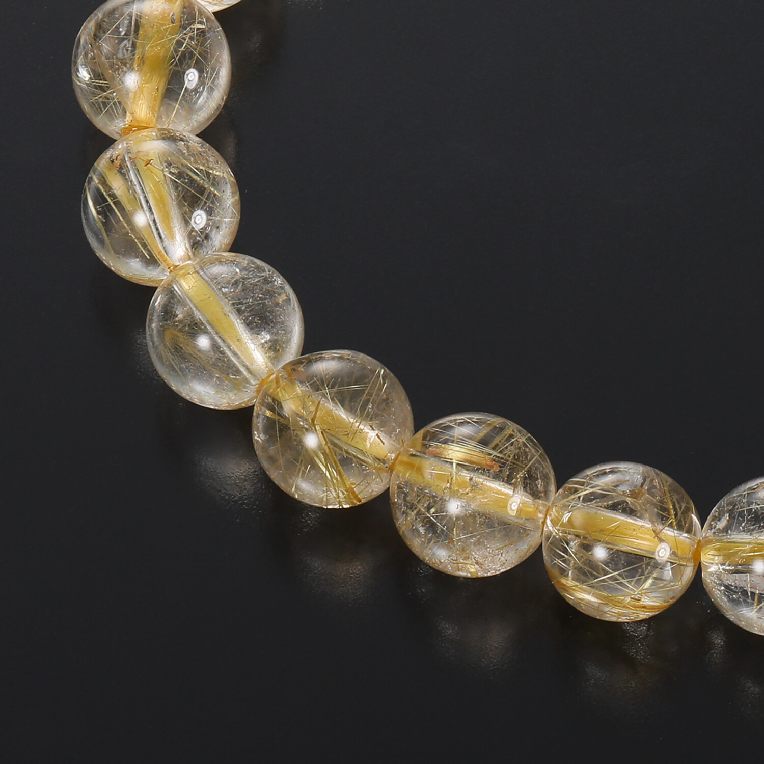 幸石堂 福禄寿の天然石 ゴールデンルチルクォーツ プレミアムブレスレット 〜金運〜