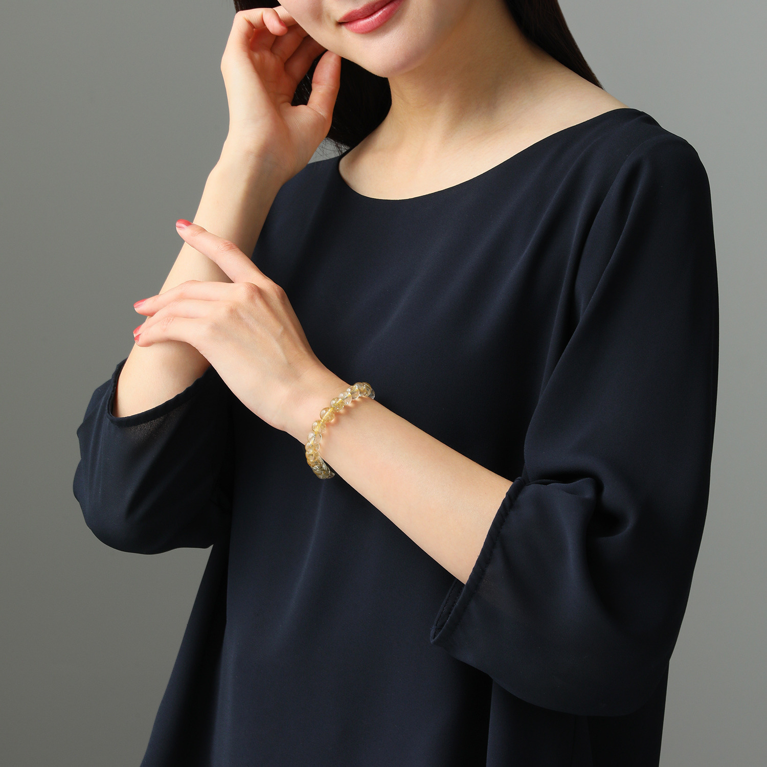 幸石堂 福禄寿の天然石 ゴールデンルチルクォーツ プレミアムブレスレット 〜金運〜