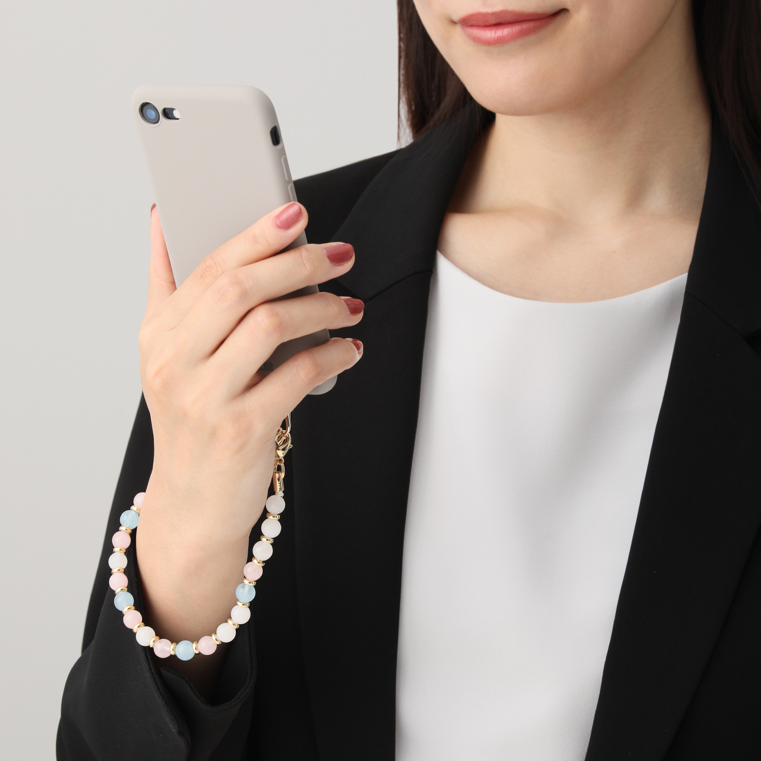 幸石堂 福禄寿の天然石 開運祈願 ミルキー彩り石 ストラップ＆ ストラップシートセット