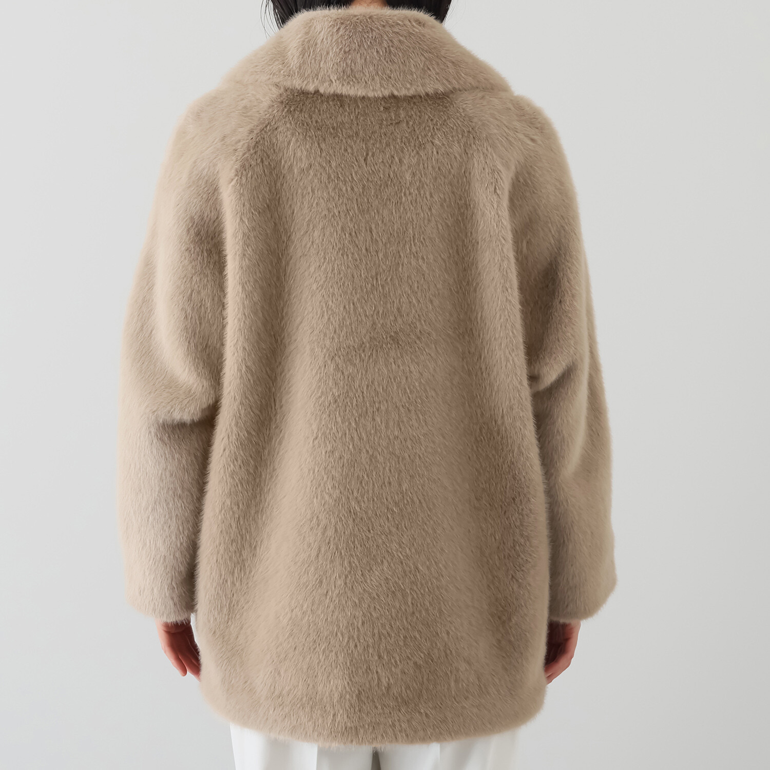 マリエール エコファー テーラードカラー コート