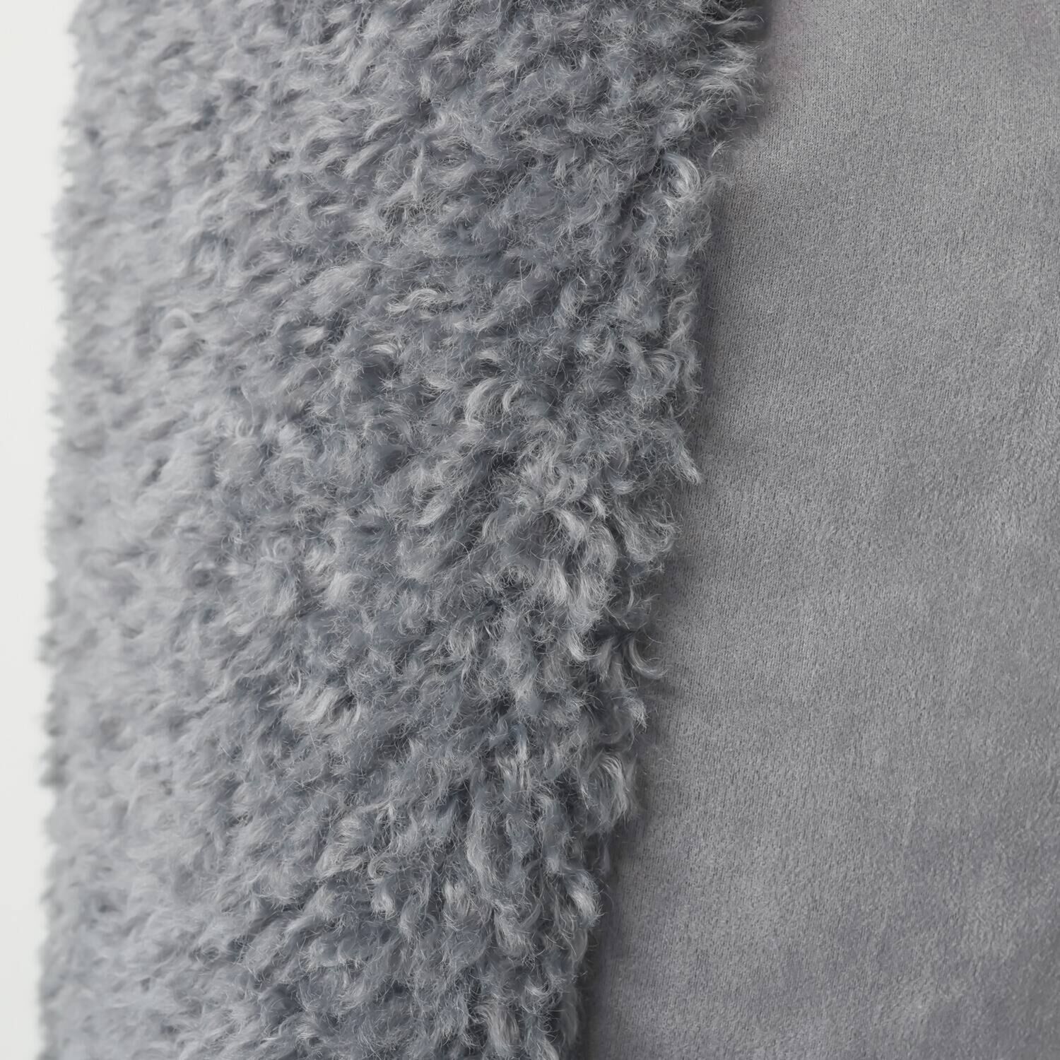 マリエール エコファー フード付 リバーシブル ロングベスト