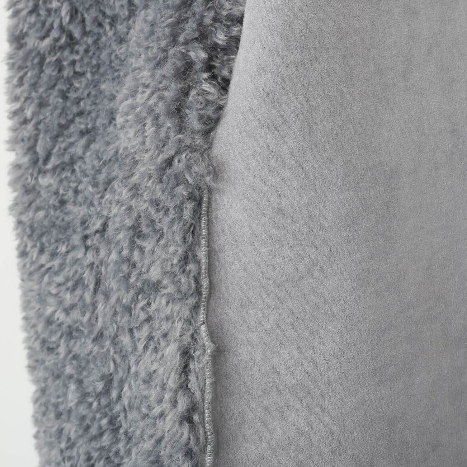 マリエール エコファー フード付 リバーシブル ロングベスト