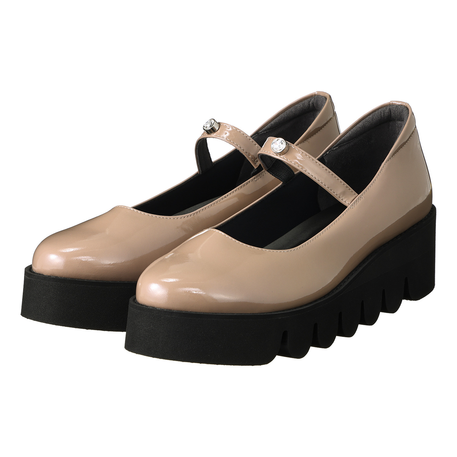 ヒルズアヴェニュー ＜日本製＞ シープエナメル メリージェーンデザイン パンプス