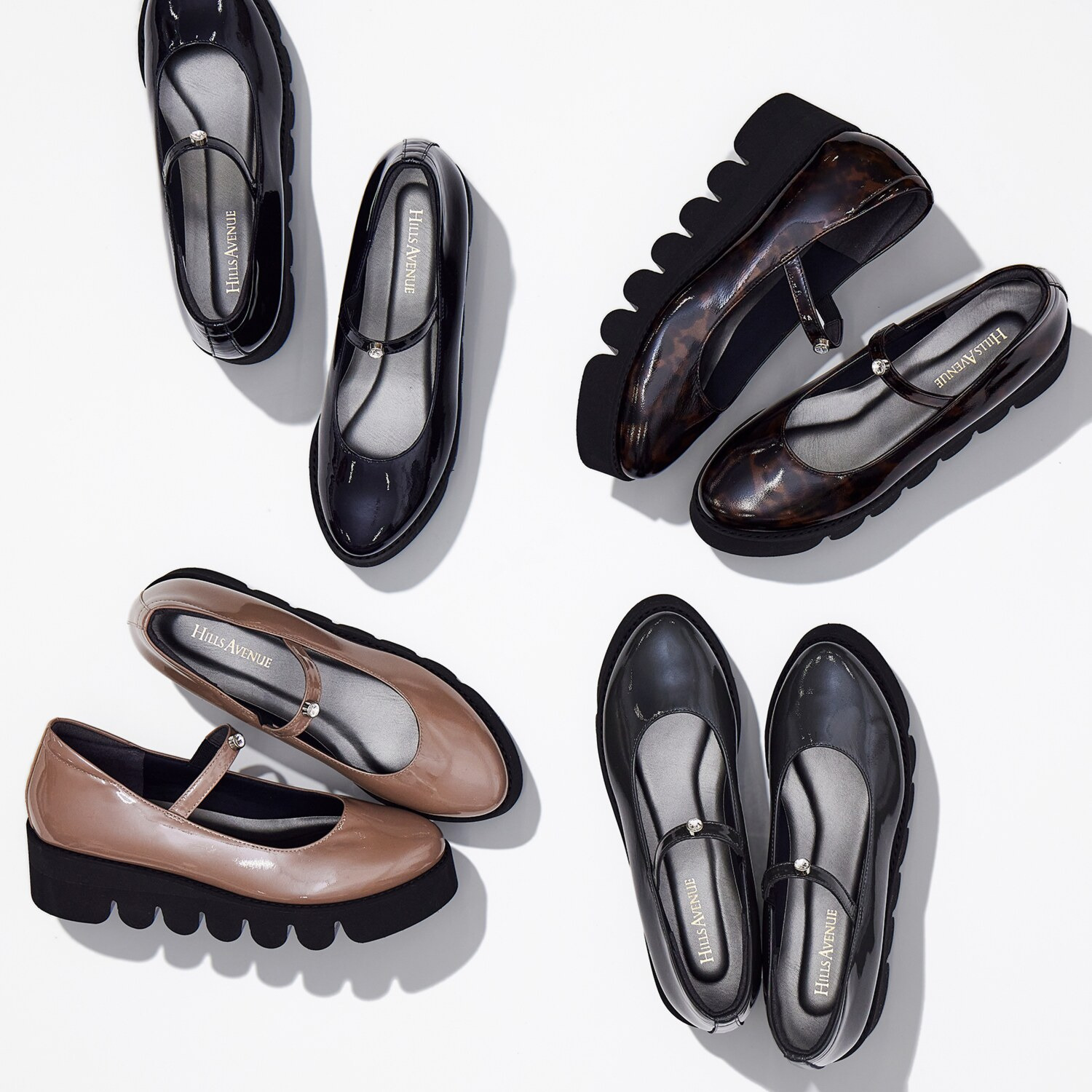 ヒルズアヴェニュー ＜日本製＞ シープエナメル メリージェーンデザイン パンプス