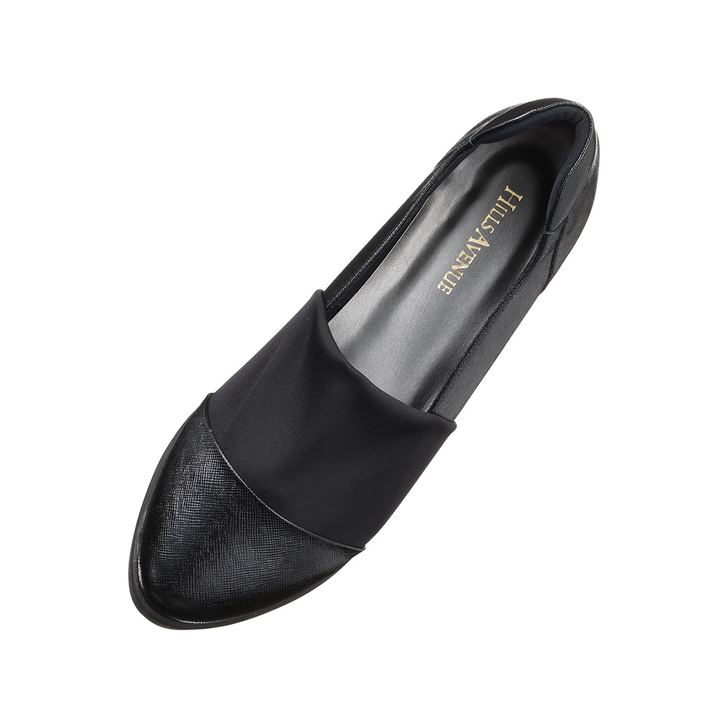 ヒルズアヴェニュー ＜日本製＞牛革エナメル ストレッチ リップルソールスリッポン