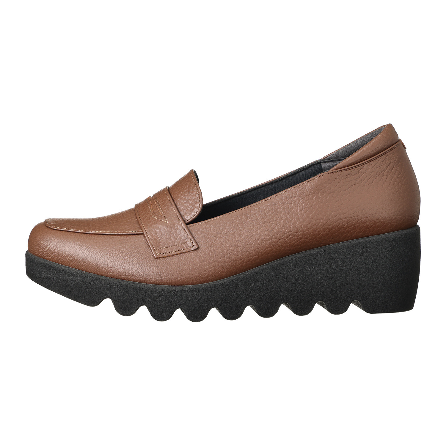 ヒルズアヴェニュー ＜日本製＞ ゴートレザーシュリンク ウェーブソールパンプス