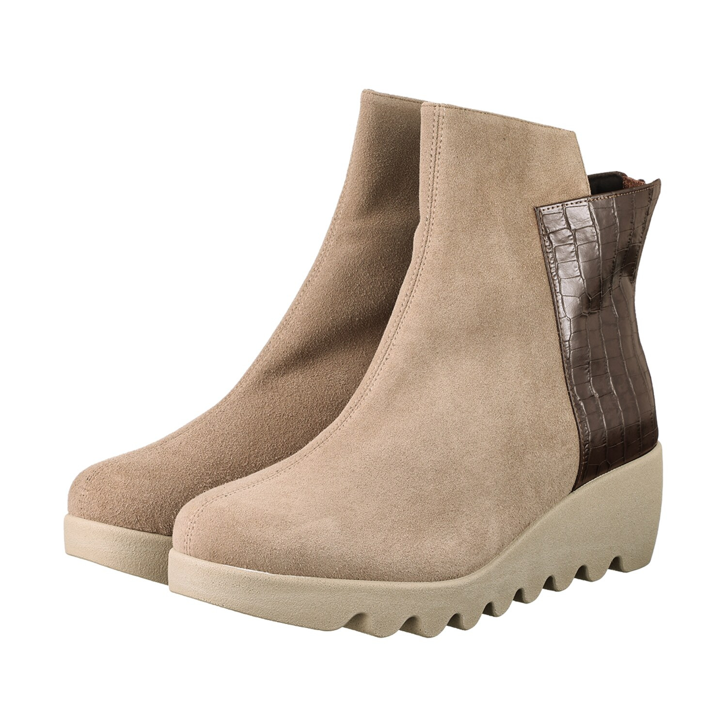 ヒルズアヴェニュー ＜日本製＞ レザー バックファスナーブーツ