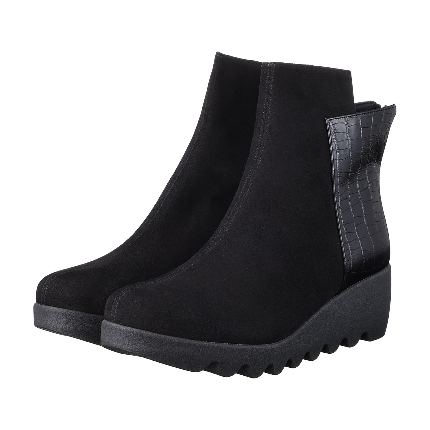 ヒルズアヴェニュー ＜日本製＞ レザー バックファスナーブーツ