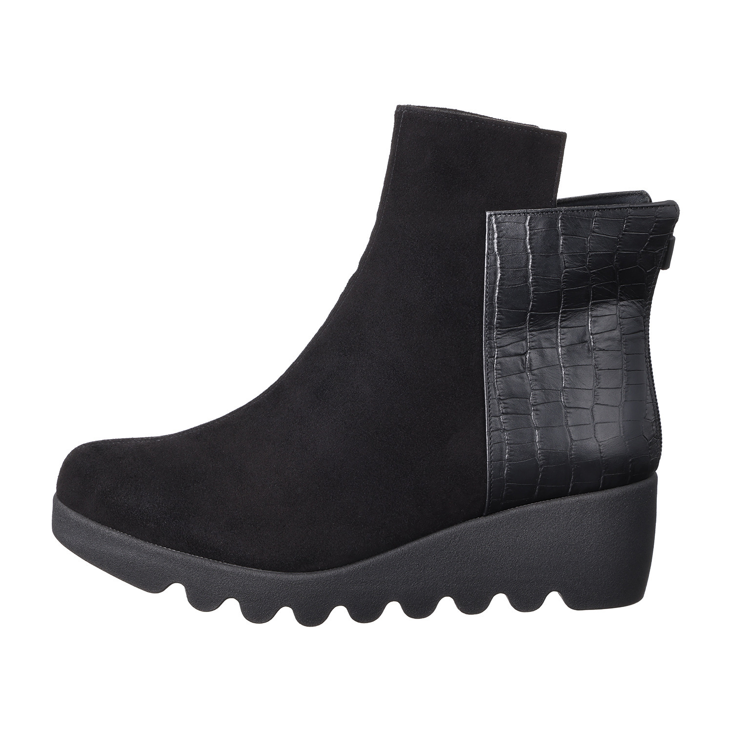 ヒルズアヴェニュー ＜日本製＞ レザー バックファスナーブーツ