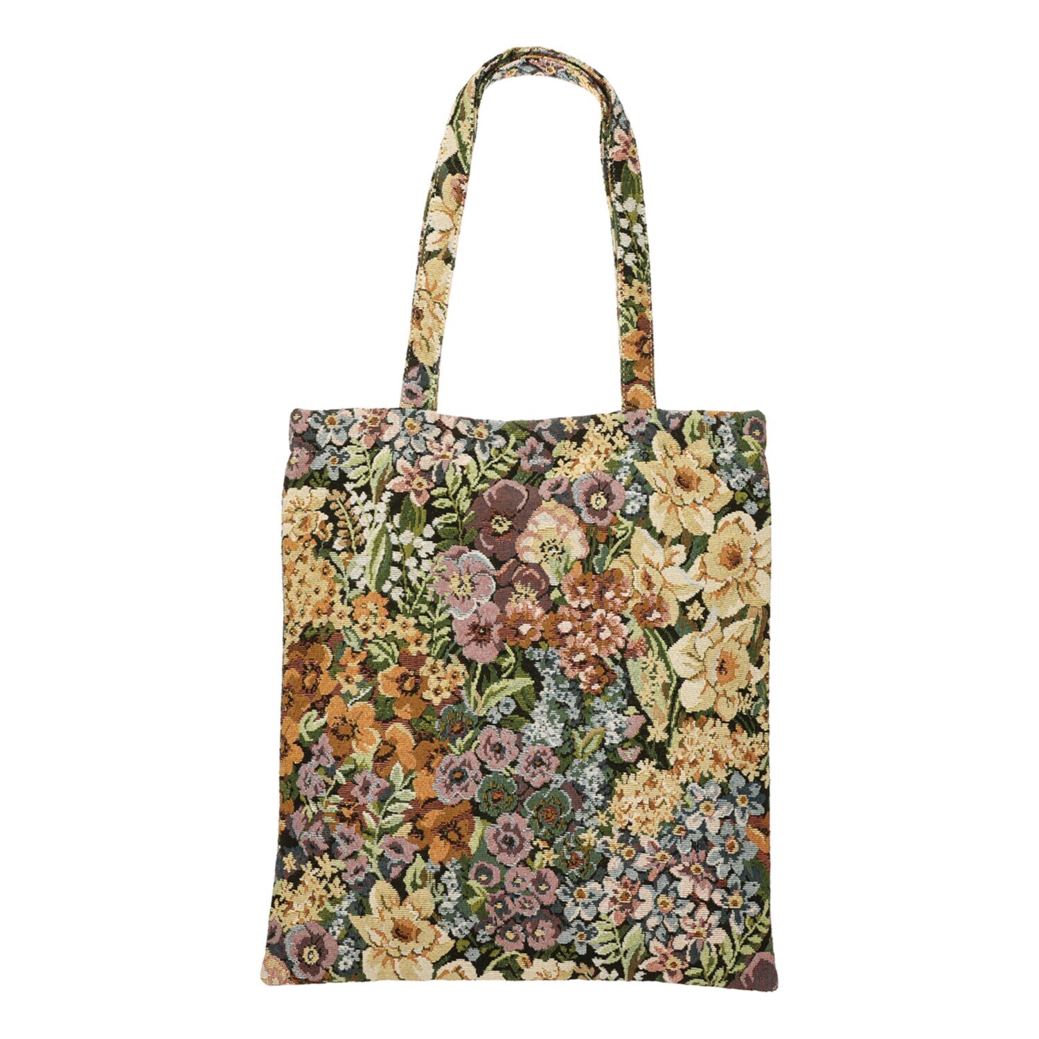 ピッコーネ アッチェッソーリ フラワー柄ゴブラン織 ロゴプリントトートバッグ