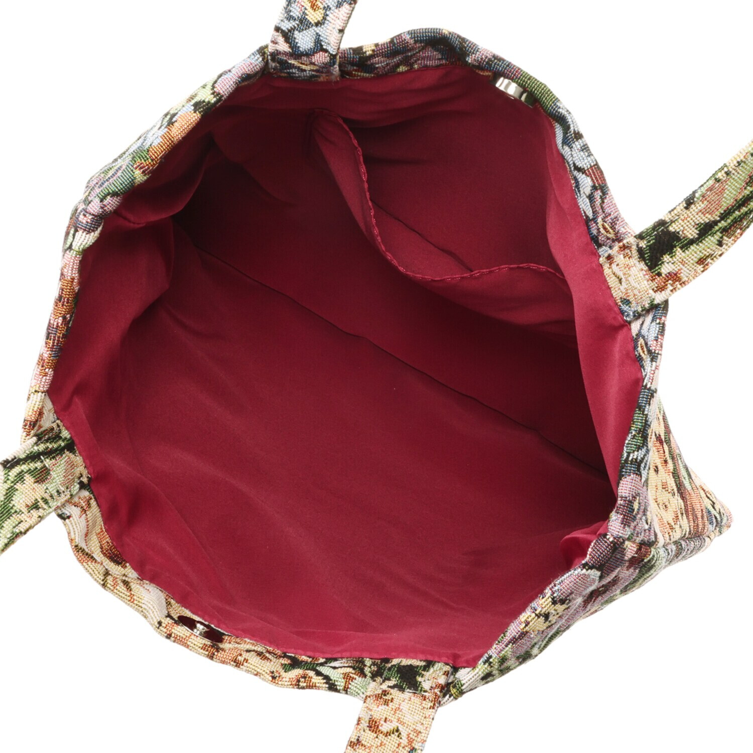 ピッコーネ アッチェッソーリ フラワー柄ゴブラン織 ロゴプリントトートバッグ