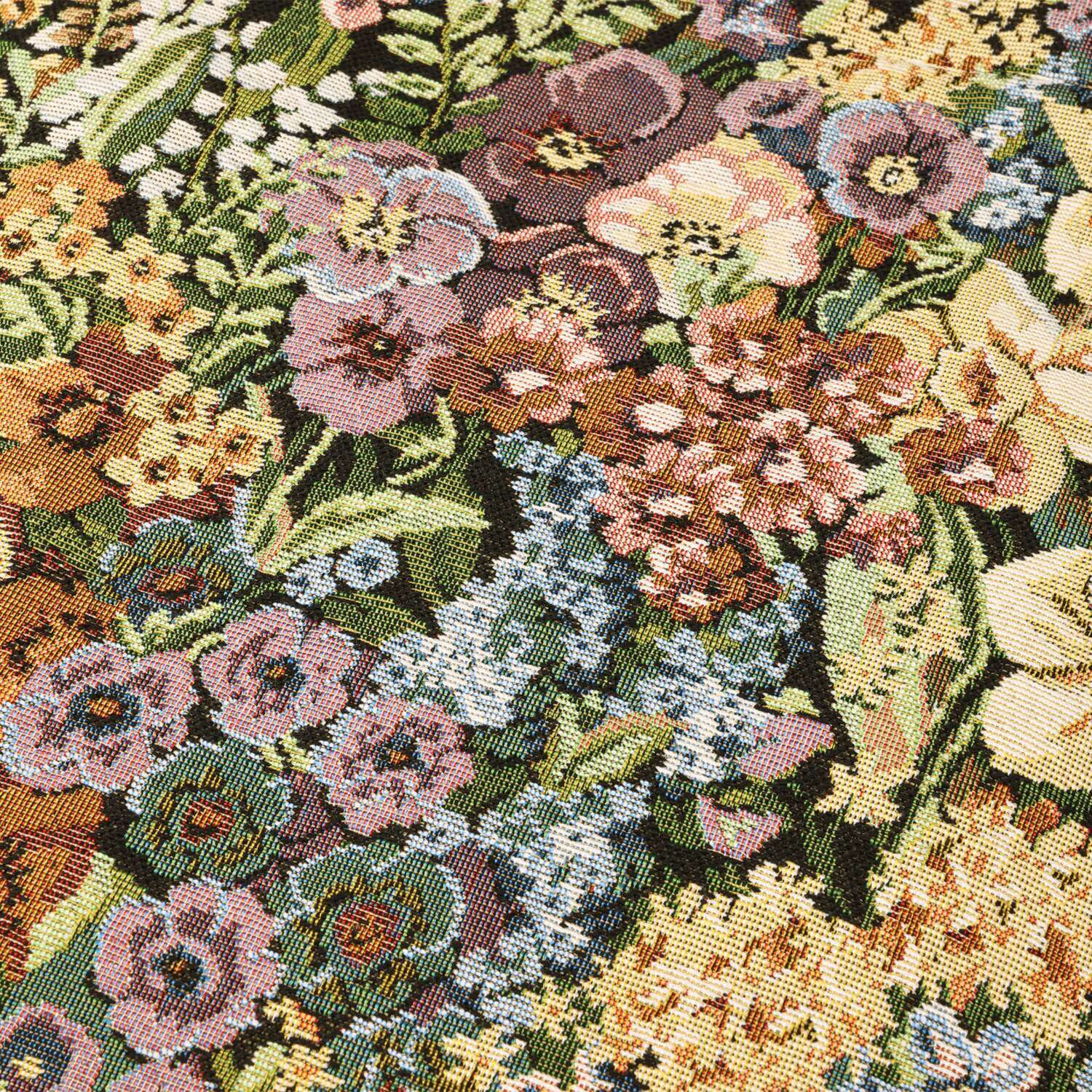 ピッコーネ アッチェッソーリ フラワー柄ゴブラン織 ロゴプリントトートバッグ