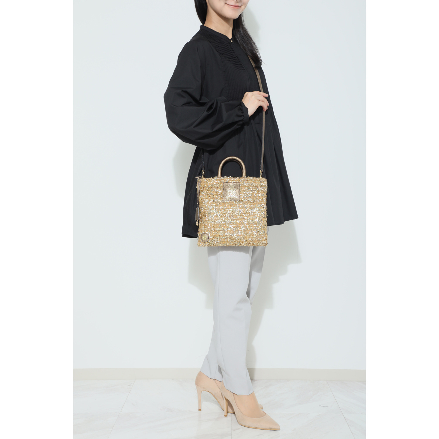 エーディーエムジェイ イタリアンファブリック ２ウェイ ミニショルダーバッグ