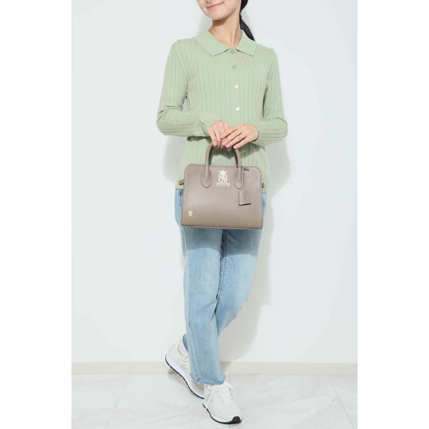 エーディーエムジェイ スパニッシュレザー サイドベルト ２ウェイトートバッグ