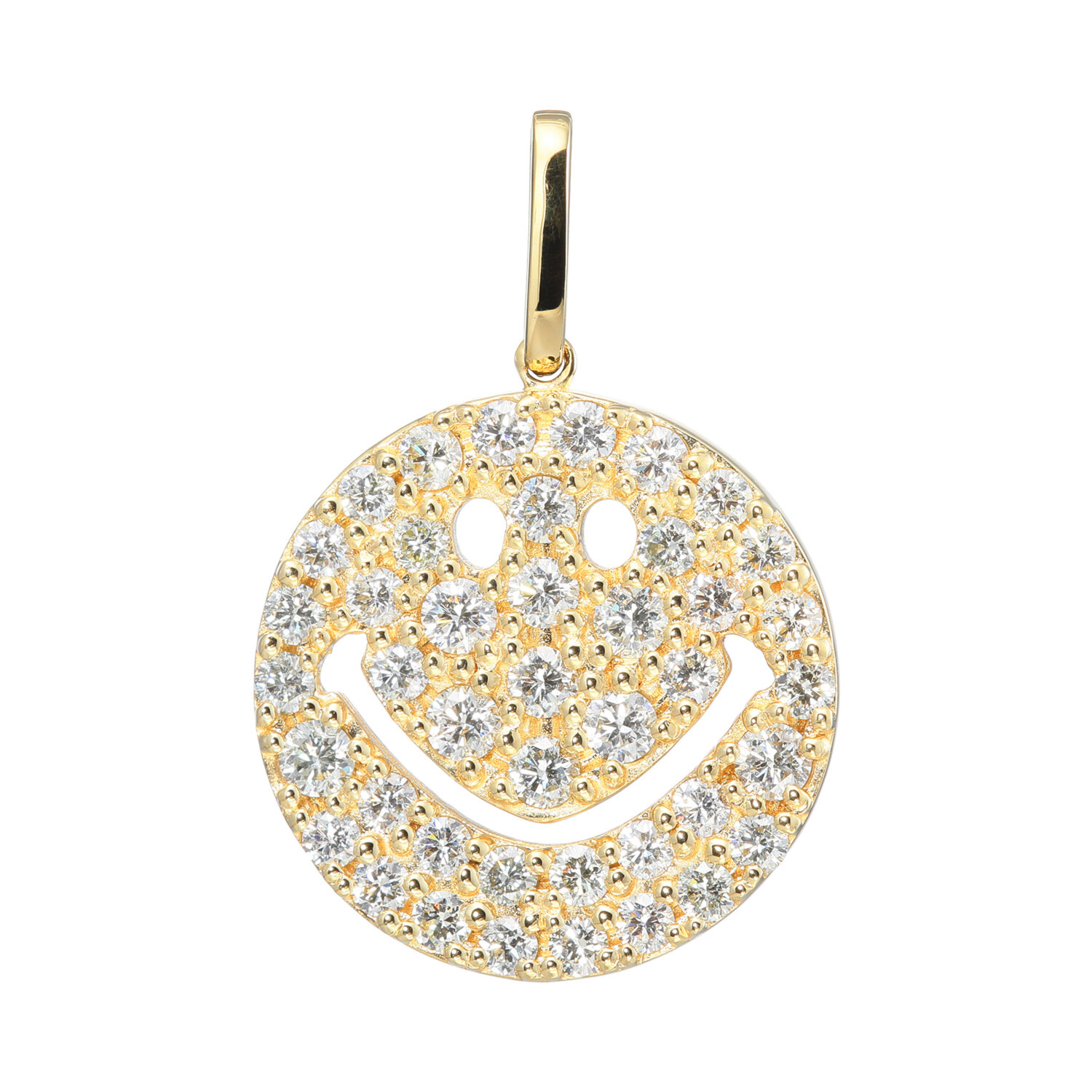 エクラプリュス １８Ｋ ２カラットＵＰ ダイヤモンドパヴェ スマイル ペンダントトップ