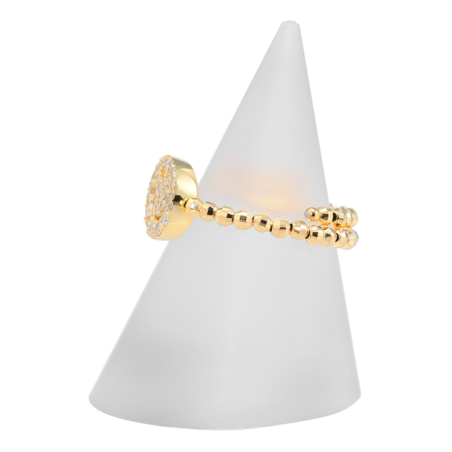 エクラプリュス １８Ｋ ダイヤモンドパヴェ スマイル フレキシブルリング