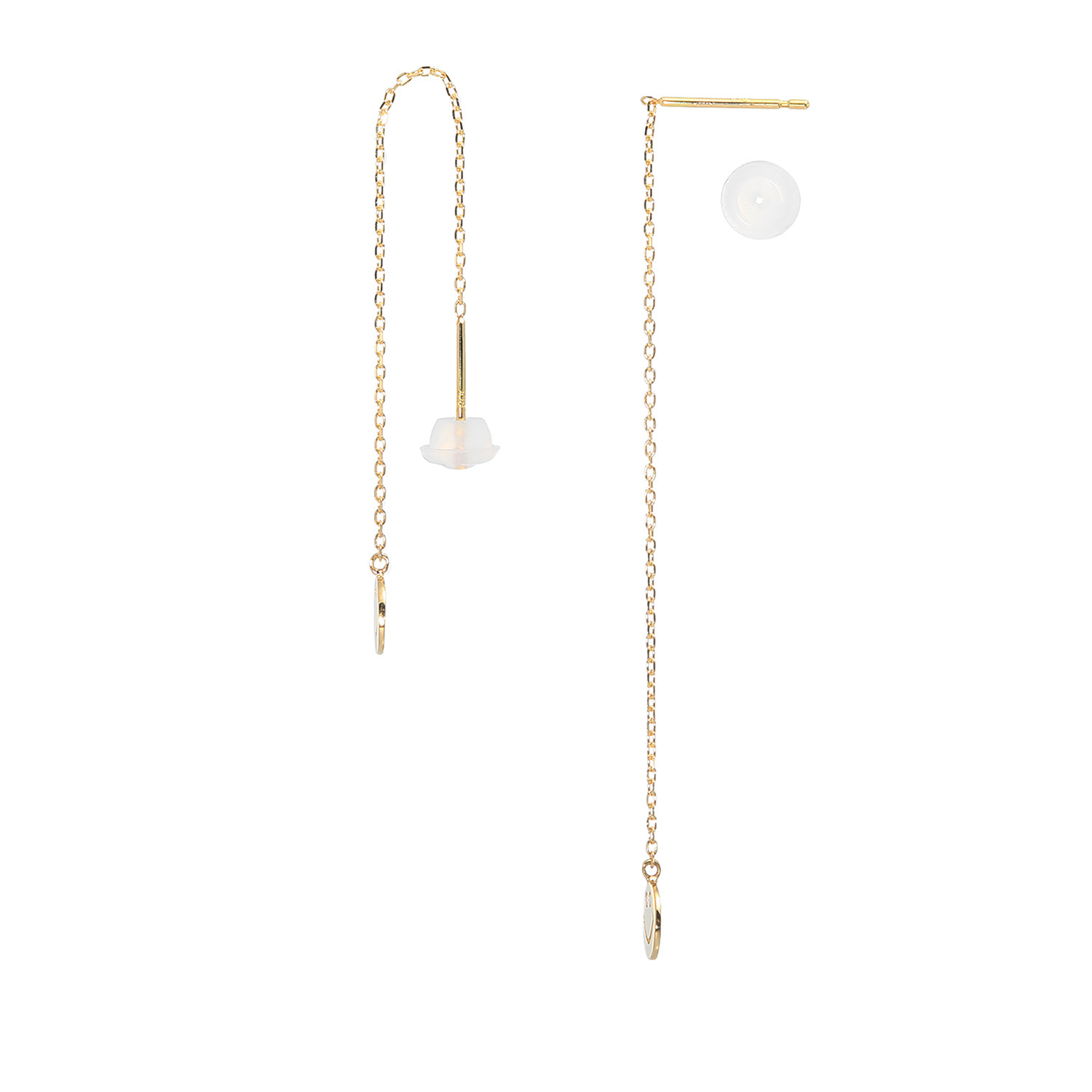 エクラプリュス １８Ｋ ダイヤモンドアイ スマイル チェーンピアス