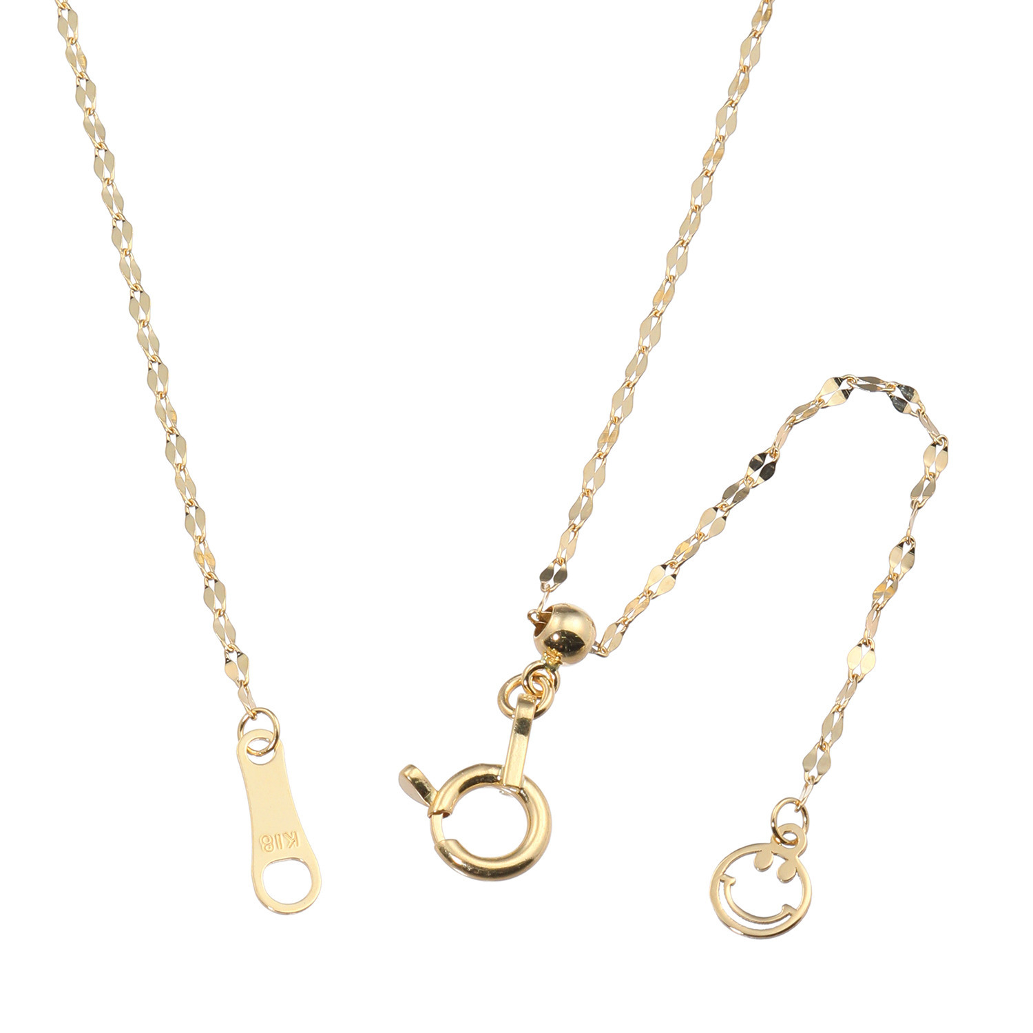 エクラプリュス １８Ｋ スマイル サテライトチェーン ロングネックレス