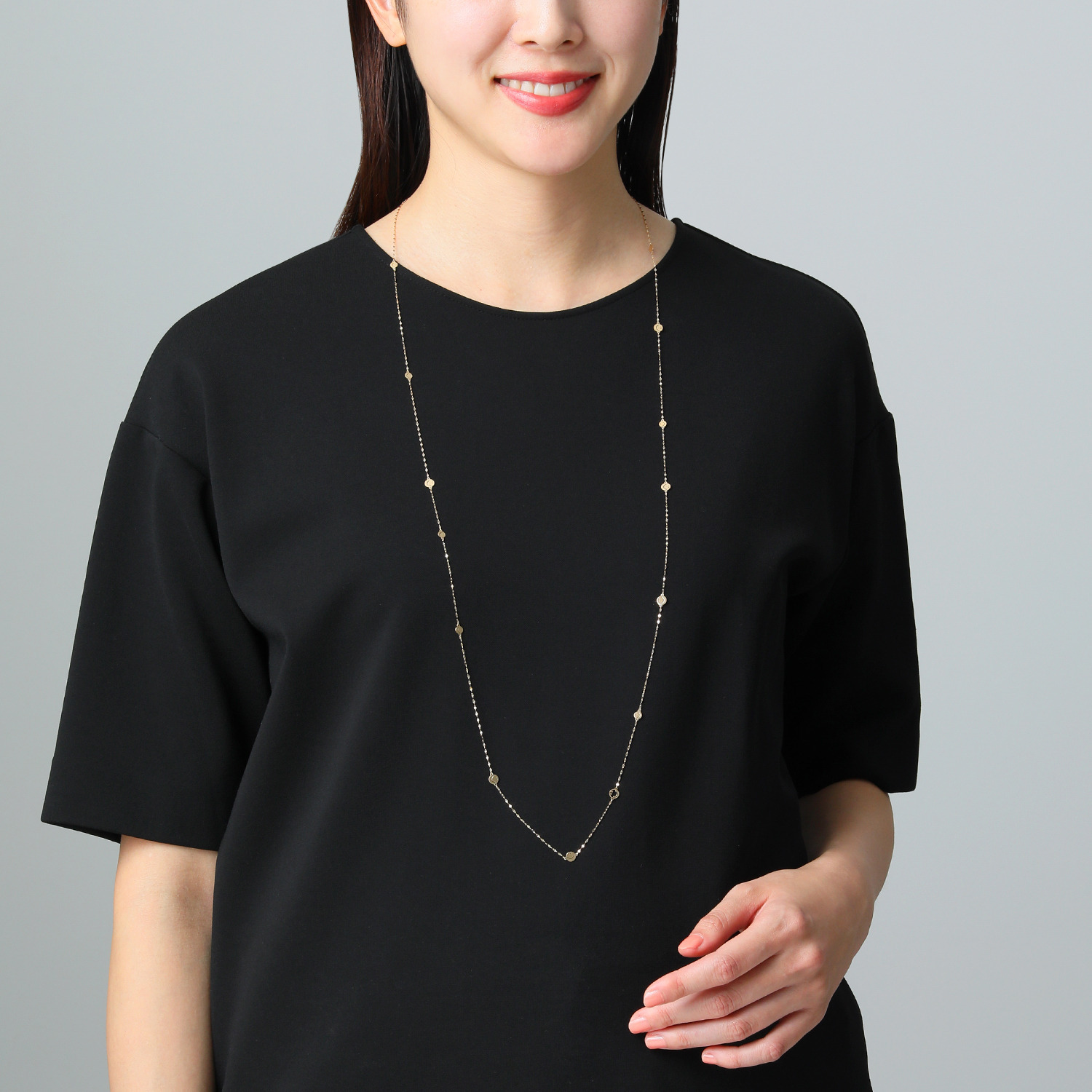 エクラプリュス １８Ｋ スマイルステーション ２ウェイ スーパーロングネックレス