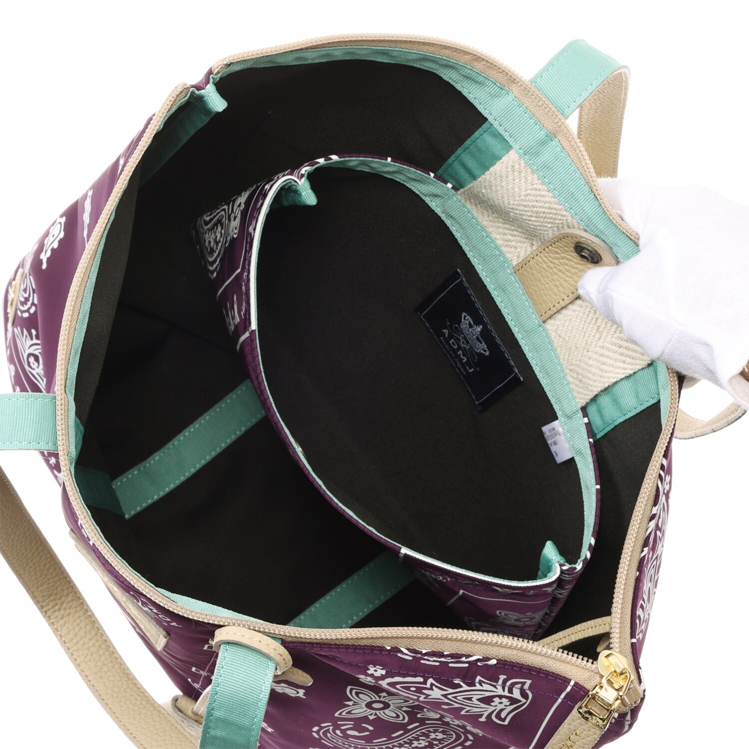 エーディーエムジェイ ナイロン バンダナプリント サブバッグ