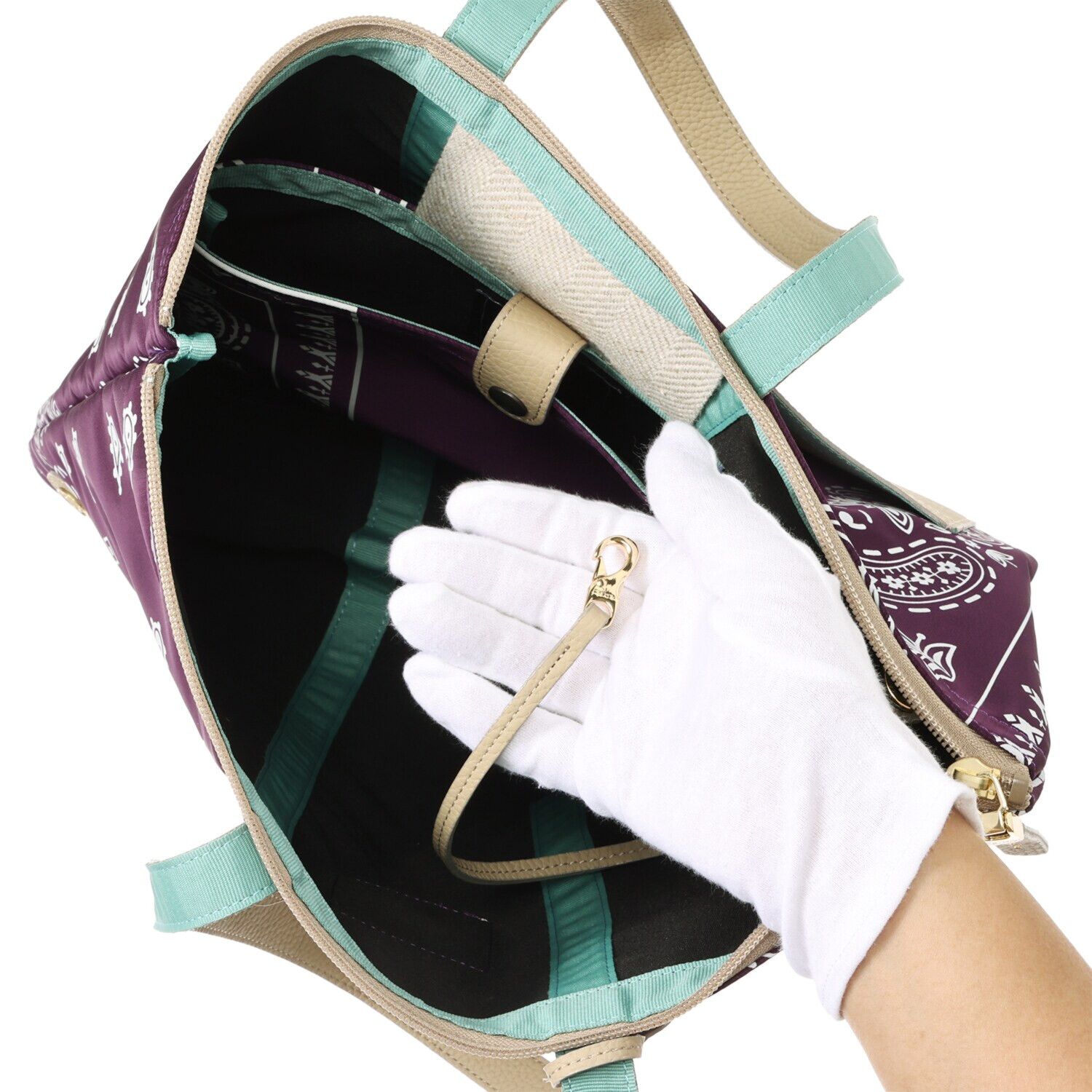 エーディーエムジェイ ナイロン バンダナプリント サブバッグ