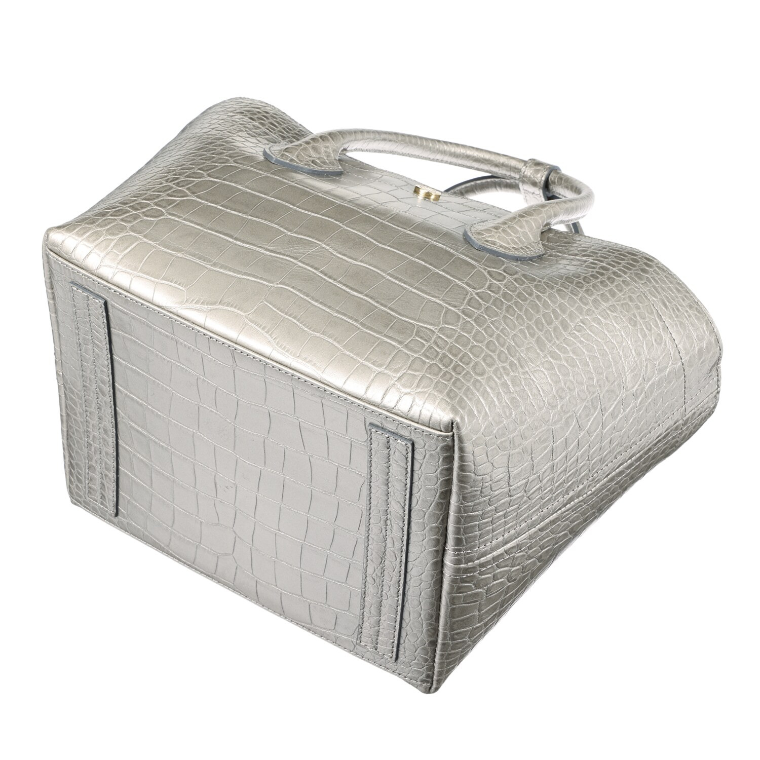 エーディーエムジェイ 牛革クロコ型ダイル押し ２ウェイ キューブトートバッグ ＜Ｓ＞