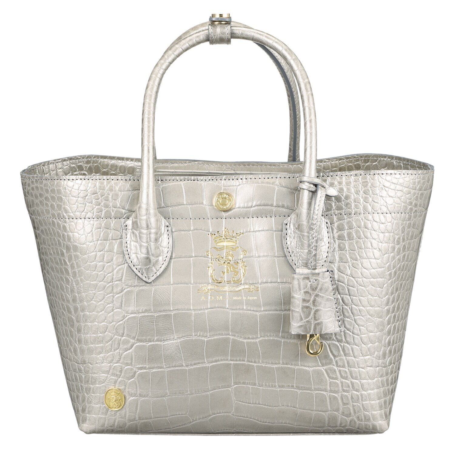 エーディーエムジェイ 牛革クロコ型ダイル押し ２ウェイ キューブトートバッグ ＜Ｓ＞